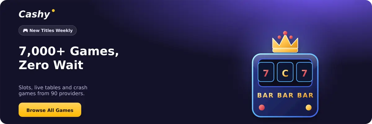 Casino Cashy homepage layout
