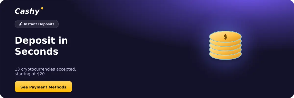 Cashy crypto deposit page